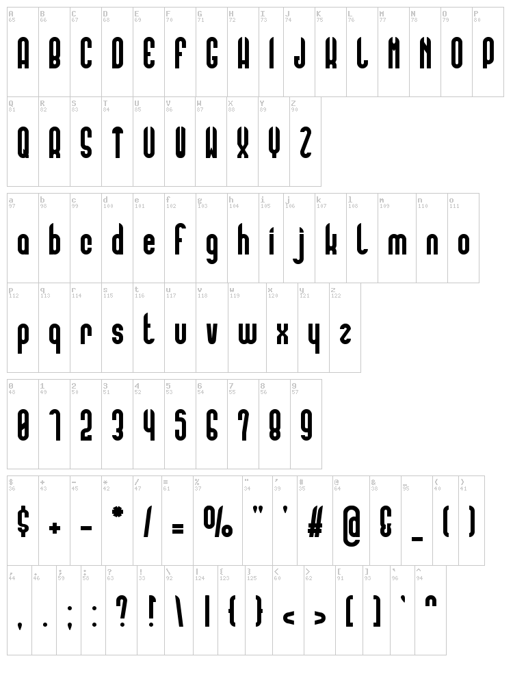 Florentine Amber font map